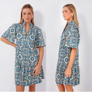 TUCKERNUCK Soleil Medallion Crawford Dress blue white and yellow size XS